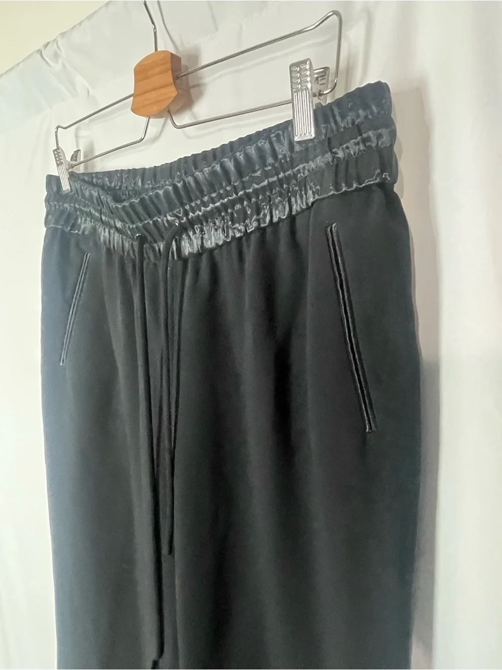 Rag and bone Black Drawstring Pants with Satin Waistband large